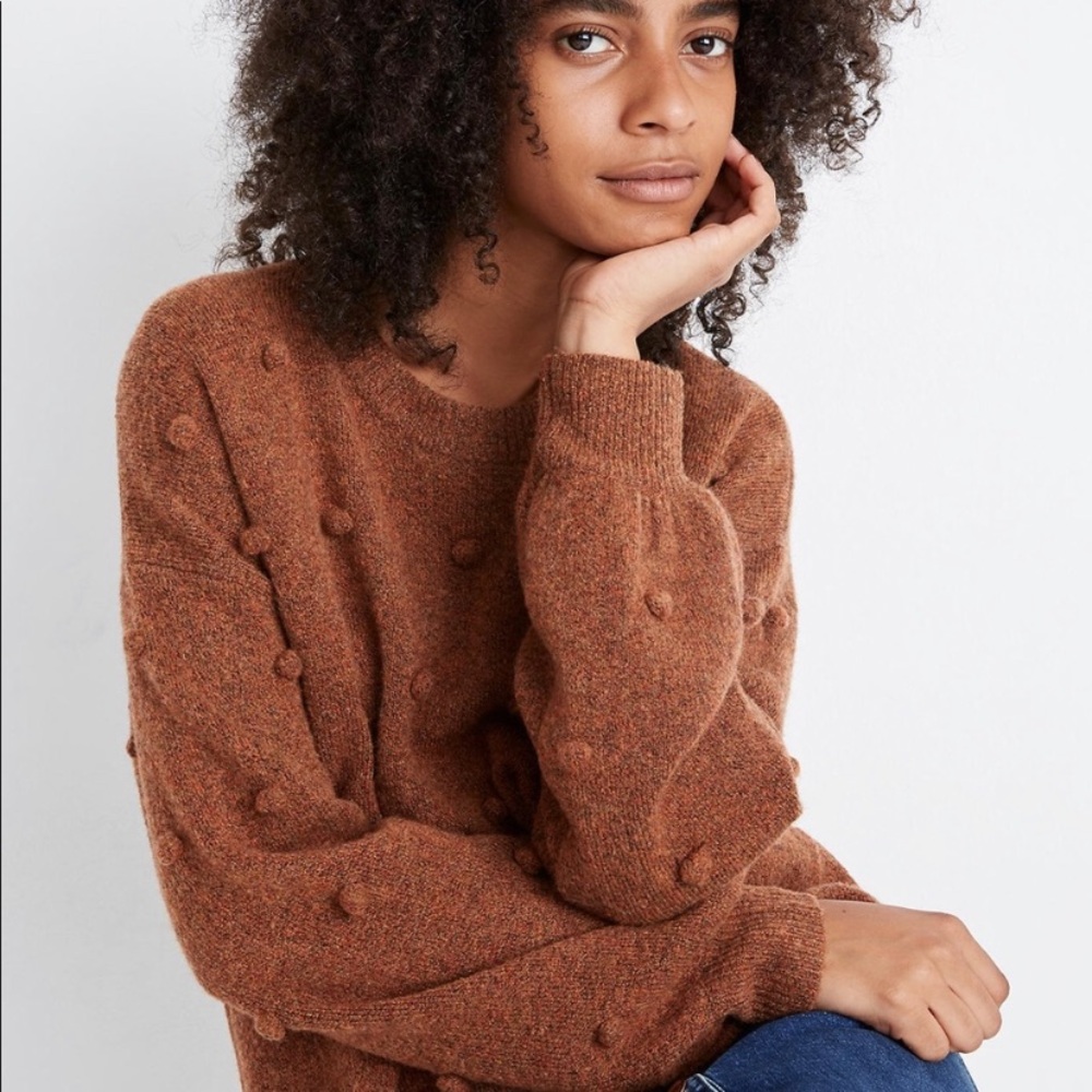 MADEWELL Brockton Bobble Sweater In Heather Cider - Picture 7 of 8